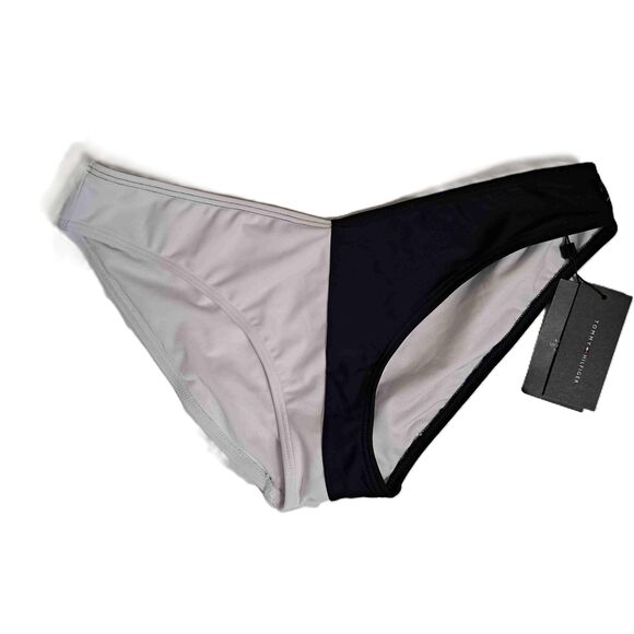 Tommy Hilfiger Navy/White V-Cut Cheeky Fit Bikini Swim Bottoms - Picture 5 of 9